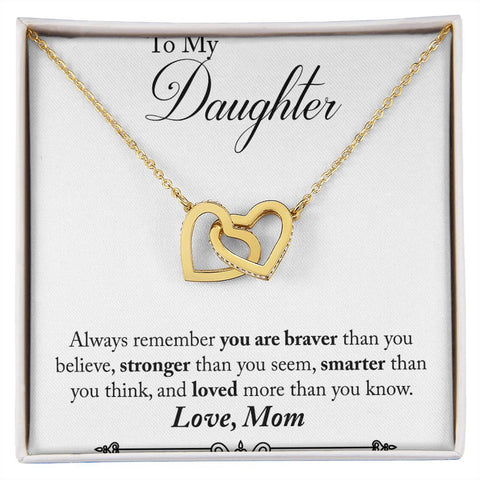 Daughter Necklace, Heart Necklace for Daughter, Interlocking Hearts Necklace | Custom Heart Design