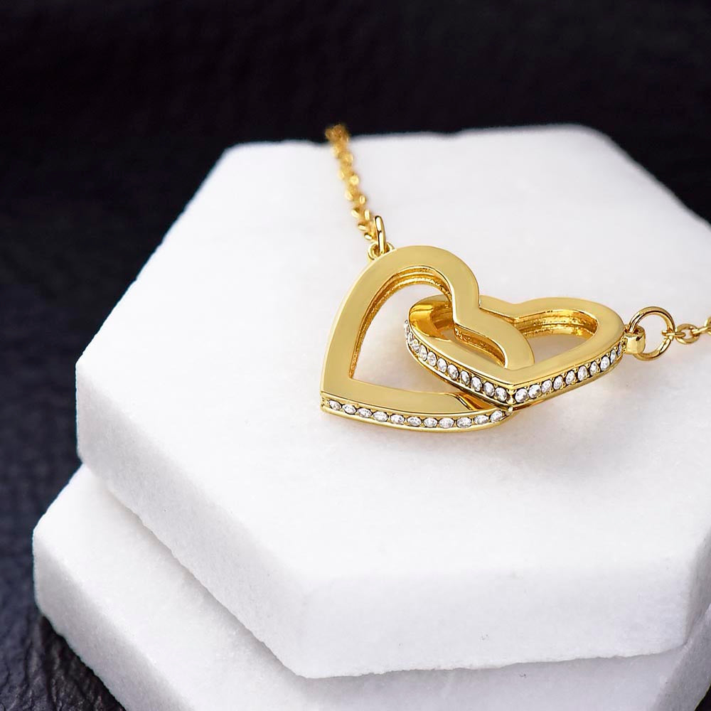 Girlfriend Heart Necklace, Interlocking Hearts Necklace for Girlfriend | Custom Heart Design