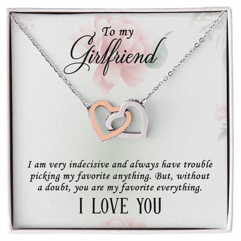 Girlfriend Heart Necklace, Interlocking Hearts Necklace for Girlfriend | Custom Heart Design