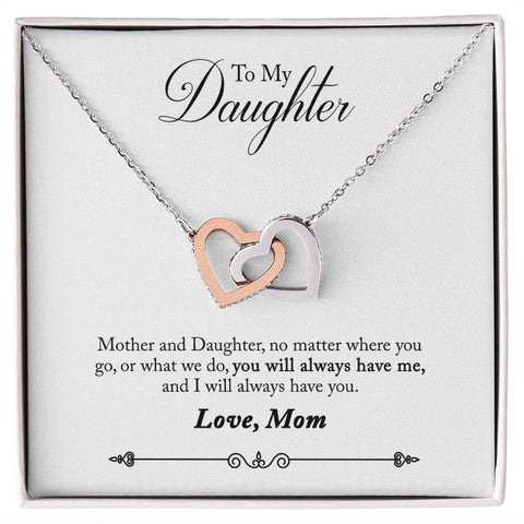 Daughter Necklace, Heart Necklace for Daughter, Interlocking Hearts Necklace | Custom Heart Design