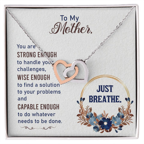 Mom Heart Necklace-Just breathe | Custom Heart Design