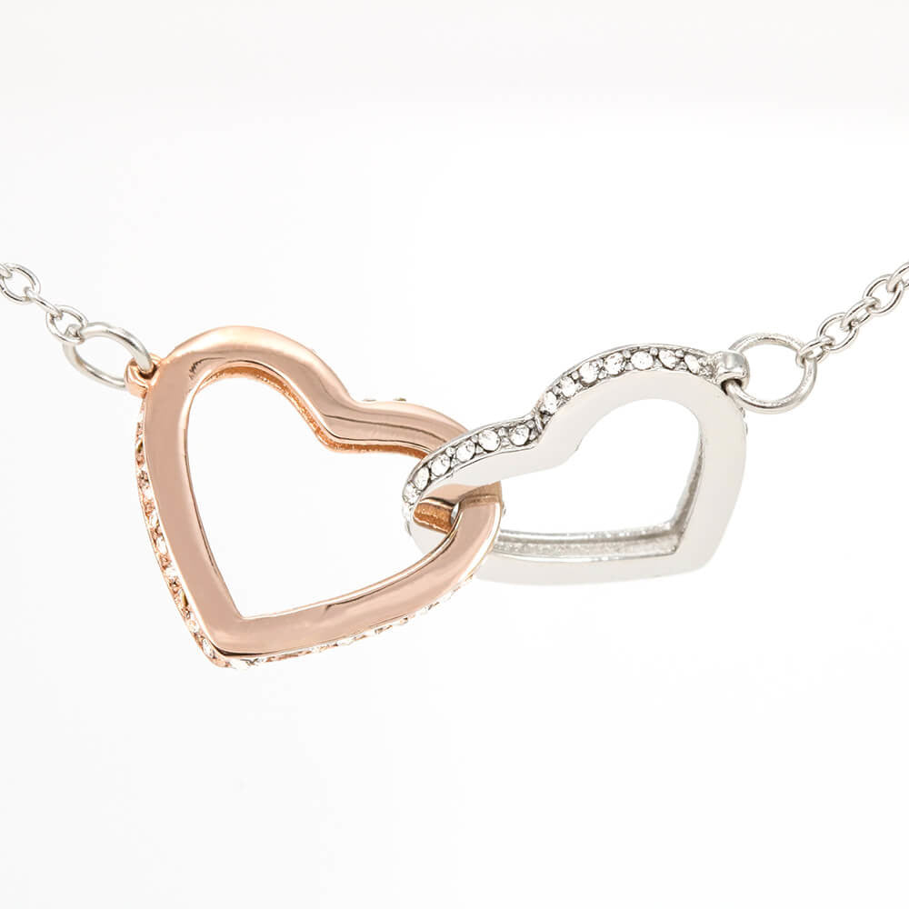 Girlfriend Heart Necklace, Interlocking Hearts Necklace for Girlfriend | Custom Heart Design