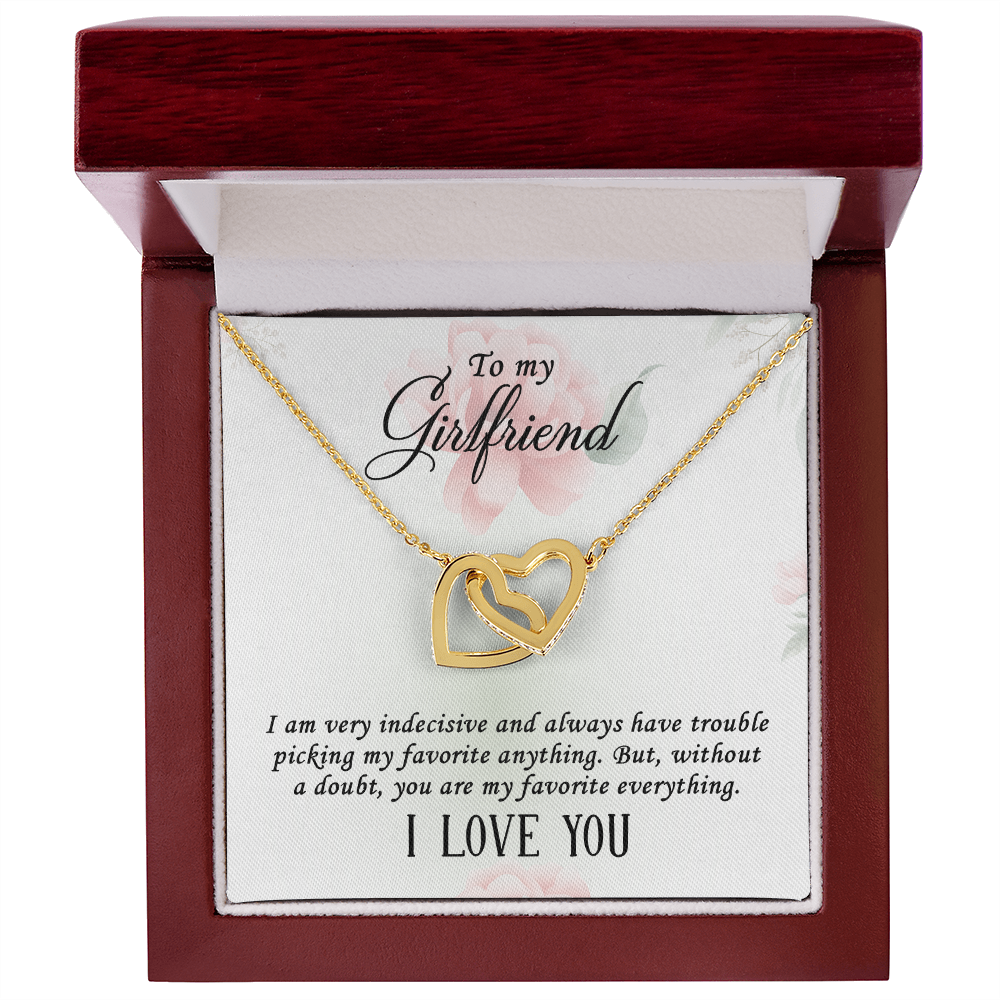 Girlfriend Heart Necklace, Interlocking Hearts Necklace for Girlfriend | Custom Heart Design