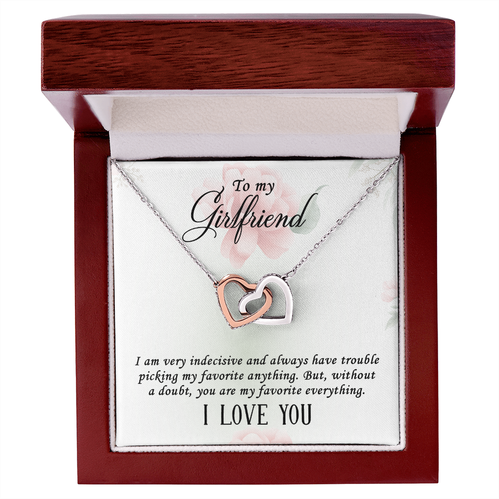 Girlfriend Heart Necklace, Interlocking Hearts Necklace for Girlfriend | Custom Heart Design