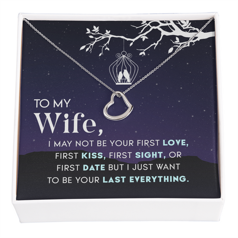 Wife Necklace, Delicate Heart Necklace for Wife, Heart Necklace for Wife | Custom Heart Design