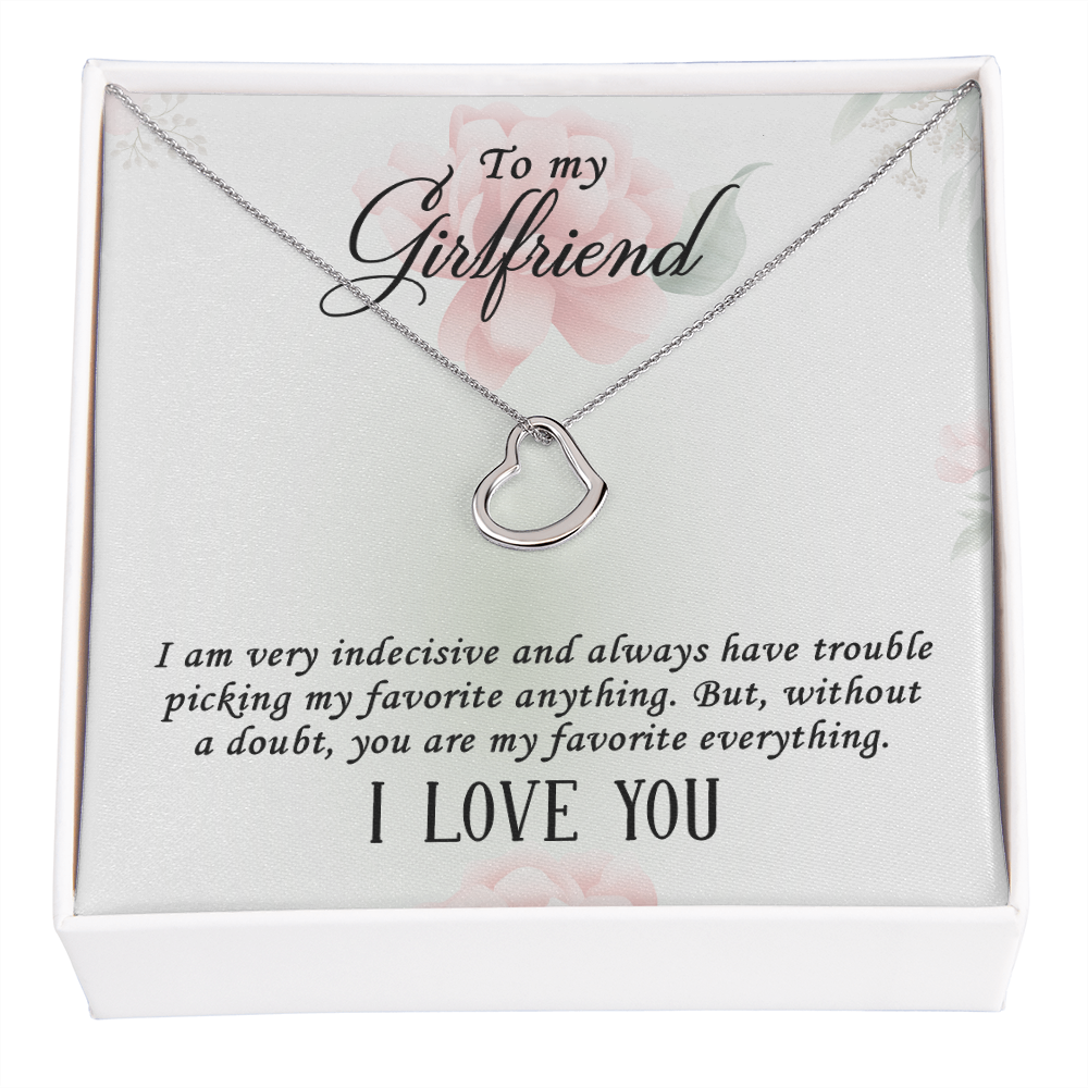 Girlfriend Heart Necklace, Delicate Heart Necklace for Girlfriend | Custom Heart Design