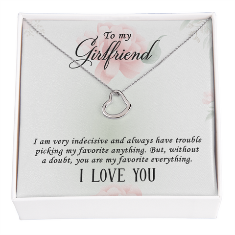 Girlfriend Heart Necklace, Delicate Heart Necklace for Girlfriend | Custom Heart Design