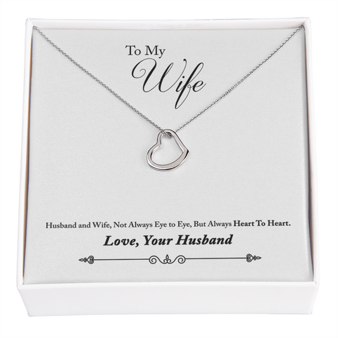 Wife Necklace, Heart Necklace for Wife, Gold Necklace for Wife | Custom Heart Design