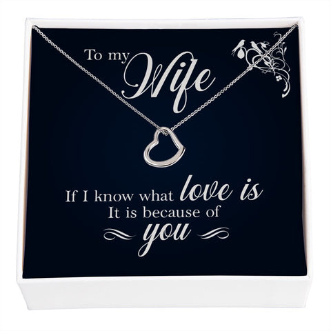 Wife Necklace, Heart Necklace for Wife, Necklace for Wife, Gift for Wife, Love is You | Custom Heart Design
