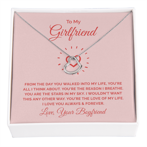 You're all I think about-Delicate Heart Necklace for Girlfriend - Custom Heart Design