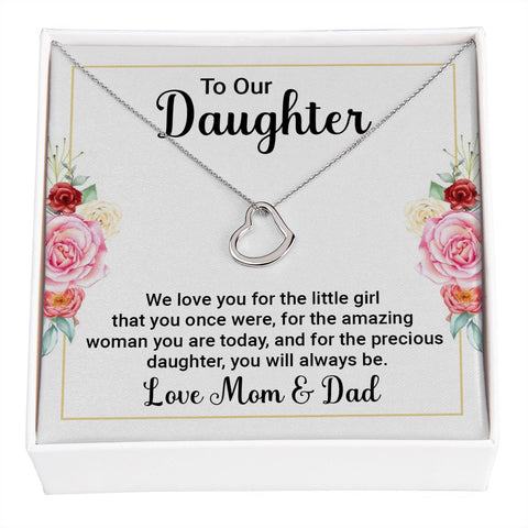 Daughter Necklace, Heart Necklace for Daughter, Sentimental Jewelry for Daughter | Custom Heart Design
