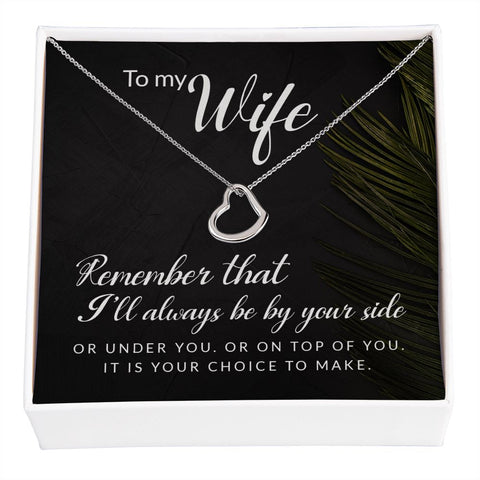 Wife Necklace, Heart Necklace for Wife, Necklace for Wife, Gift for Wife, To My Wife Necklace | Custom Heart Design