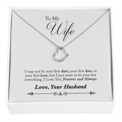 Wife Necklace, Delicate Heart Necklace for Wife, Gold Necklace for Wife | Custom Heart Design