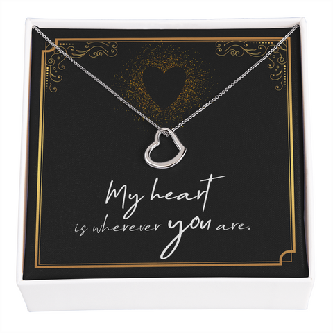 Wife Necklace, Delicate Heart Necklace for Wife, Heart Necklace for Wife - Custom Heart Design