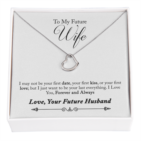 Wife Necklace, Silver Heart Necklace for Wife, | Custom Heart Design