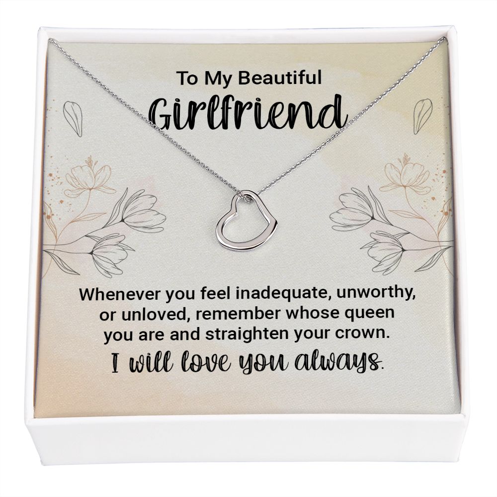 Girlfriend Necklace, Heart Necklace for Girlfriend, Necklace for Queen | Custom Heart Design