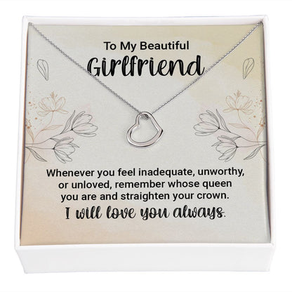 Girlfriend Necklace, Heart Necklace for Girlfriend, Necklace for Queen | Custom Heart Design