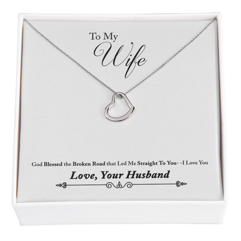 Wife Necklace, Heart Necklace for Wife, Jewelry for Wife | Custom Heart Design