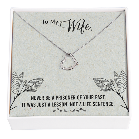 Wife Necklace, Delicate Heart Necklace for Wife | Custom Heart Design