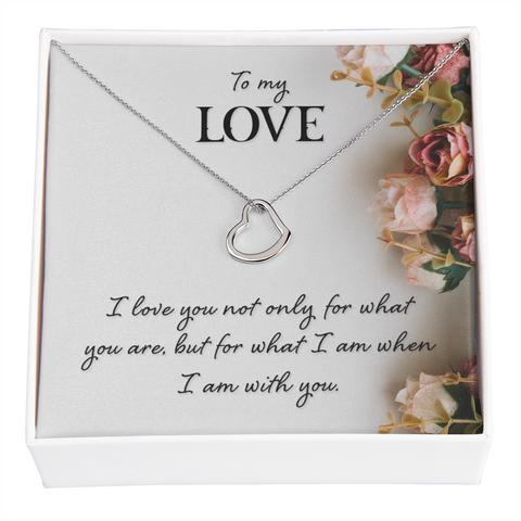 Wife Necklace, Delicate Heart Necklace for Wife, Jewelry for Wife | Custom Heart Design
