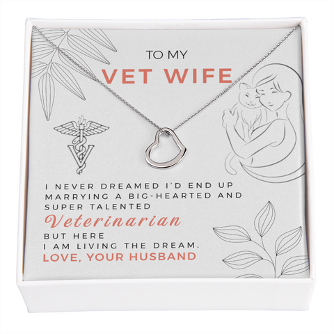 Wife Necklace, Heart Necklace for Wife, Jewelry for Vet Wife | Custom Heart Design