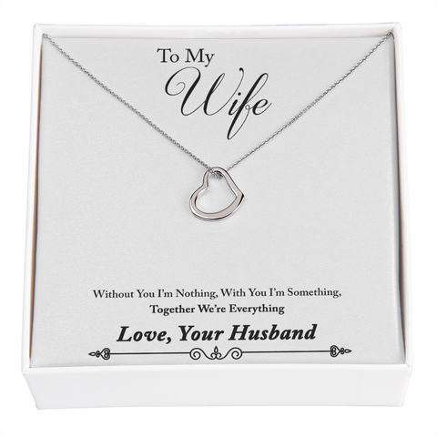 Wife Necklace, Delicate Heart Necklace for Wife, Heart Necklace for Wife | Custom Heart Design