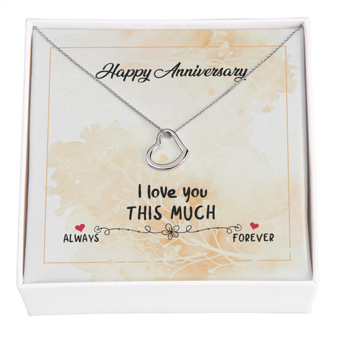 Wife Anniversary Necklace, Heart Necklace for Wife, Gold Necklace for Wife | Custom Heart Design
