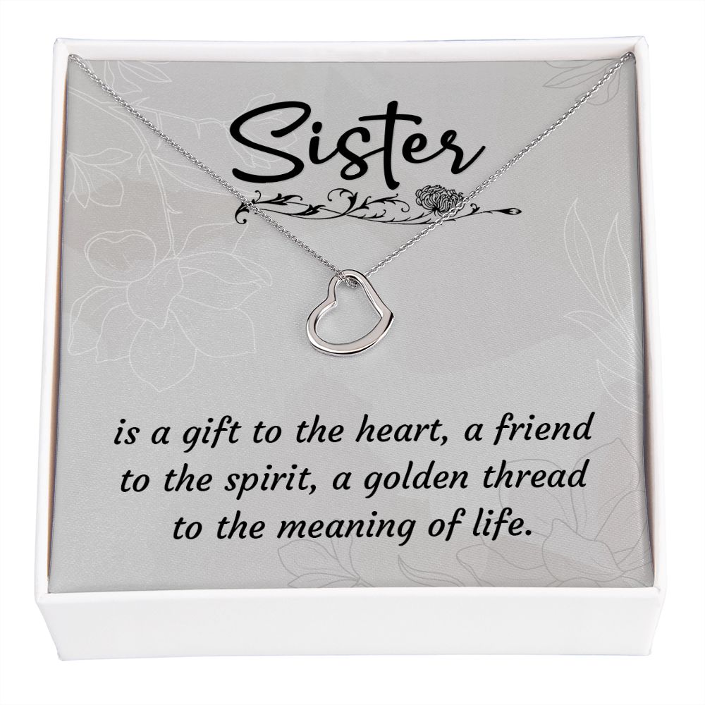 Sister Necklace, Heart Necklace for Sister, Necklace for Sister - Custom Heart Design
