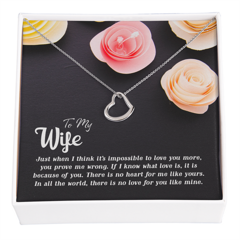 Wife Necklace, Delicate Heart Necklace for Wife | Custom Heart Design 