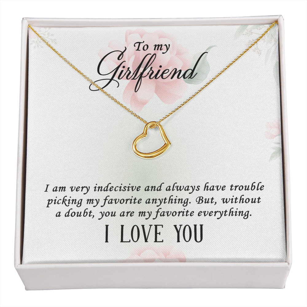 Girlfriend Heart Necklace, Delicate Heart Necklace for Girlfriend | Custom Heart Design