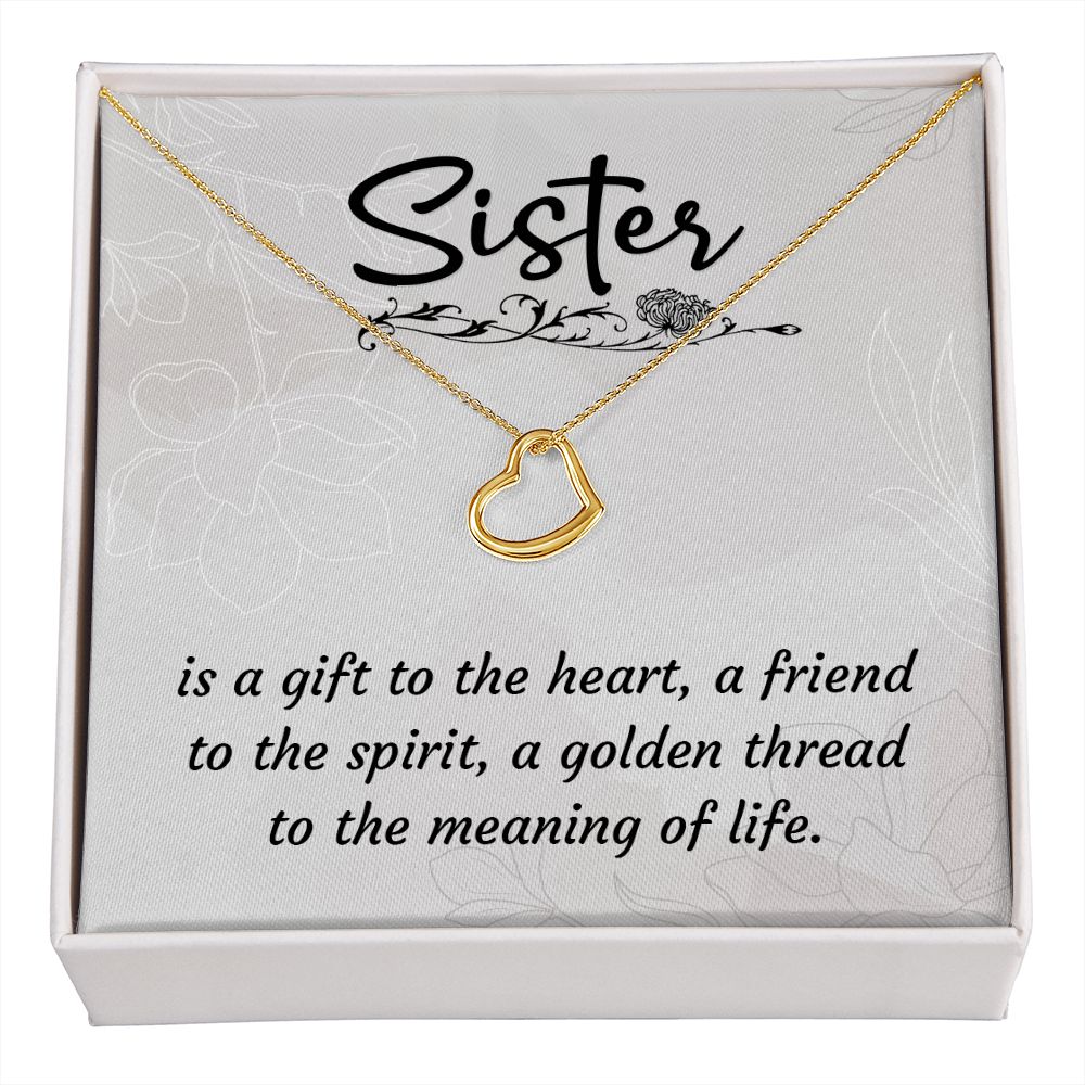 Sister Necklace, Heart Necklace for Sister, Necklace for Sister - Custom Heart Design