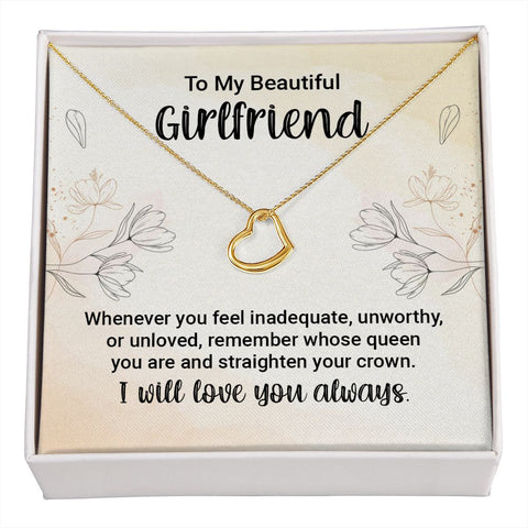 Girlfriend Necklace, Heart Necklace for Girlfriend, Necklace for Queen | Custom Heart Design