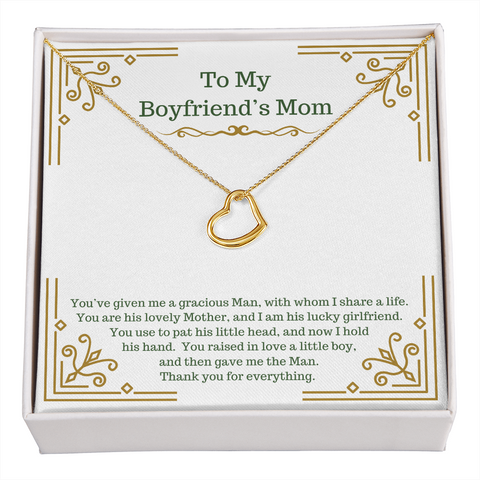 Delicate Heart Necklace for Boyfriend's Mom | Custom Heart Design