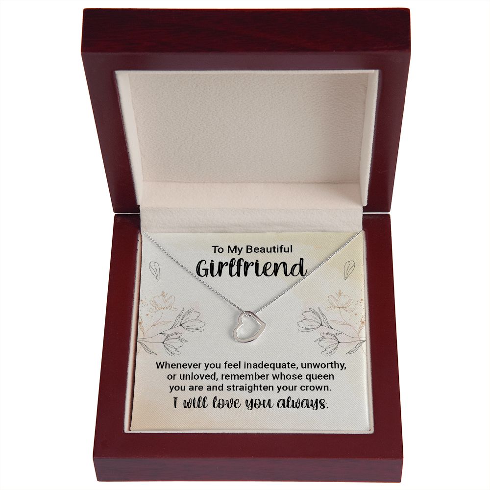 Girlfriend Necklace, Heart Necklace for Girlfriend, Necklace for Queen | Custom Heart Design