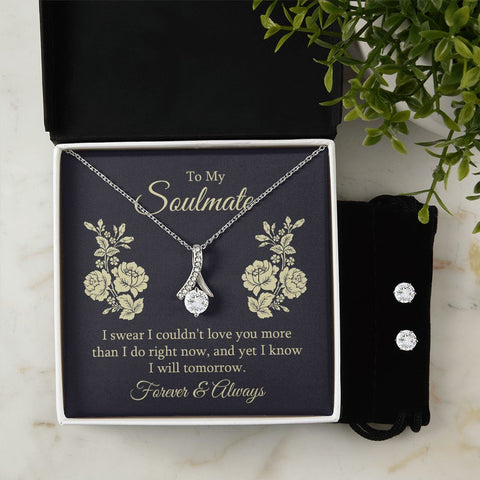 Girlfriend Jewelry Set, Necklace and Earring Set for Girlfriend | Custom Heart Design