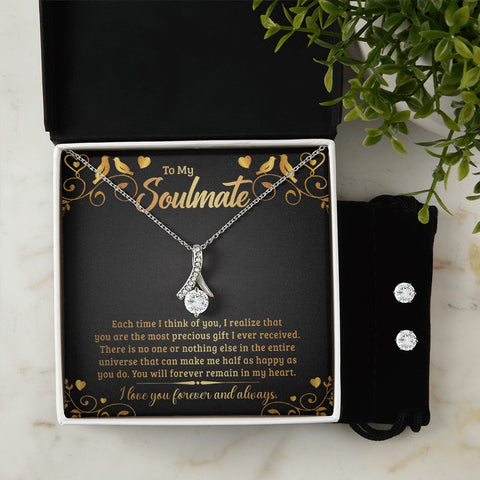 Girlfriend Jewelry Set, Necklace and Earring Set for Girlfriend | Custom Heart Design
