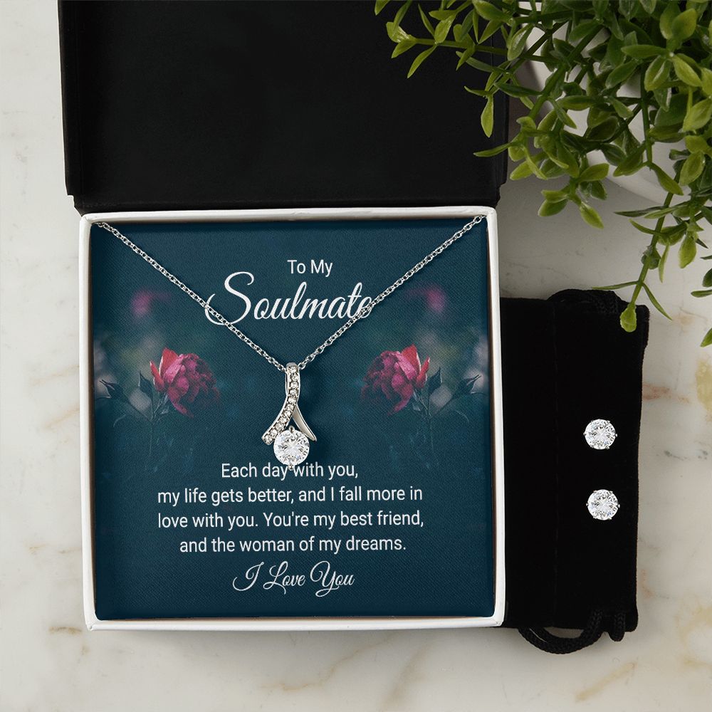 Girlfriend Jewelry Set, Necklace and Earring Set for Girlfriend | Custom Heart Design
