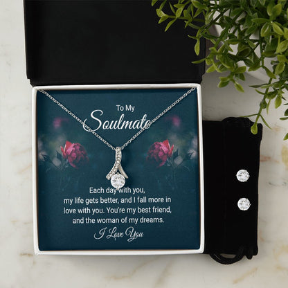 Girlfriend Jewelry Set, Necklace and Earring Set for Girlfriend | Custom Heart Design
