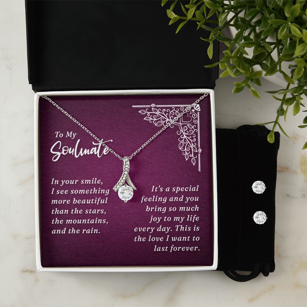 Girlfriend Jewelry Set, Necklace and Earring Set for Girlfriend | Custom Heart Design