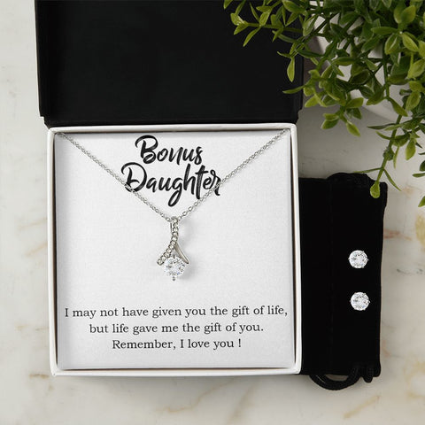 Daughter Pendant and Earring Set-The gift of you | Custom Heart Design