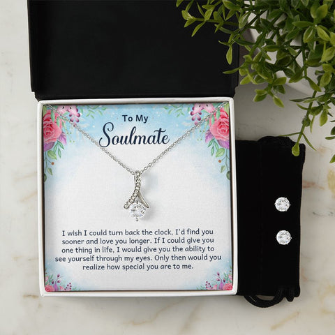 Girlfriend Jewelry Set, Necklace and Earring Set for Girlfriend | Custom Heart Design