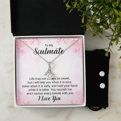 Girlfriend Jewelry Set, Necklace and Earring Set for Girlfriend | Custom Heart Design