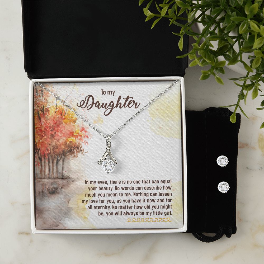 Daughter Pendant and Earring Set-In my eyes | Custom Heart Design