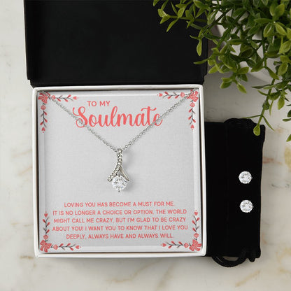 Girlfriend Jewelry Set, Necklace and Earring Set for Girlfriend | Custom Heart Design