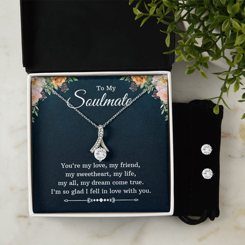 Girlfriend Jewelry Set, Necklace and Earring Set for Girlfriend | Custom Heart Design
