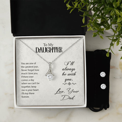 Daughter Pendant and Earring Set-My greatest joy | Custom Heart Design