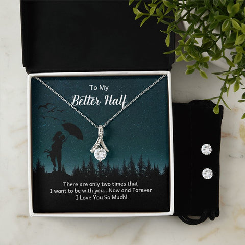 Girlfriend Jewelry Set, Necklace and Earring Set for Girlfriend | Custom Heart Design
