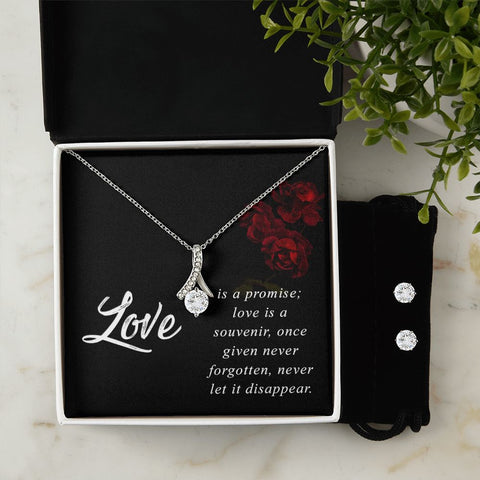 Girlfriend Jewelry Set, Necklace and Earring Set for Girlfriend | Custom Heart Design