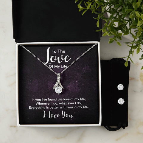 Girlfriend Jewelry Set, Necklace and Earring Set for Girlfriend | Custom Heart Design