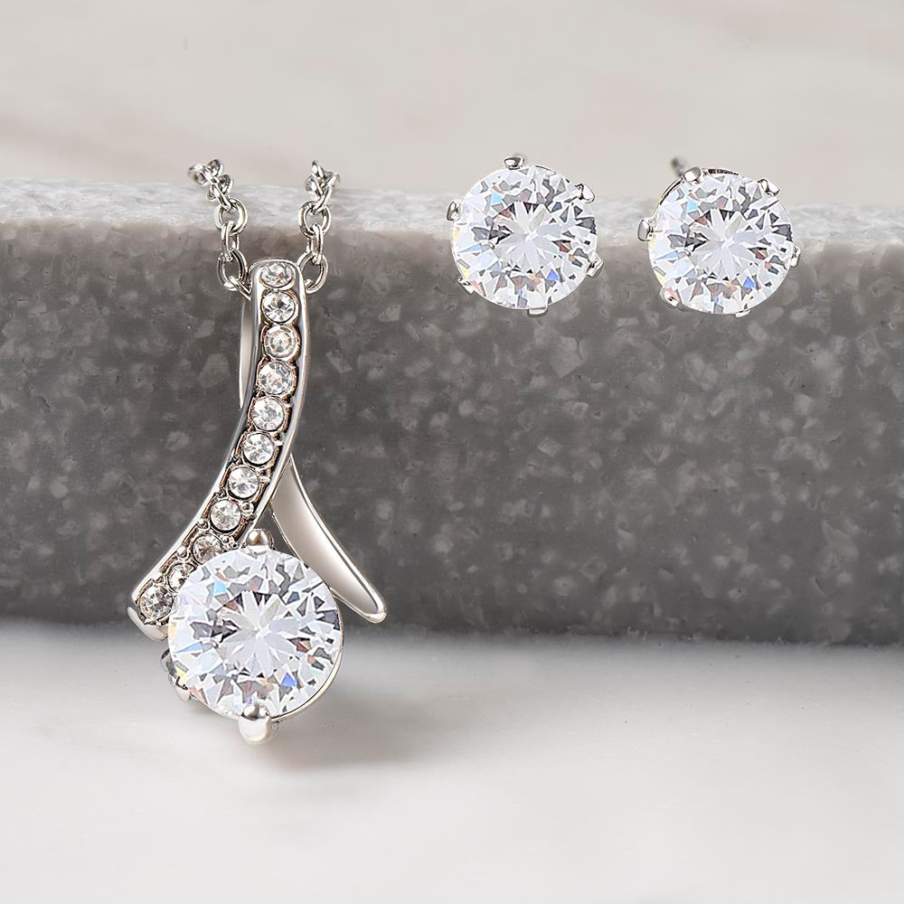 Daughter Pendant and Earring Set-My pride and joy - Custom Heart Design